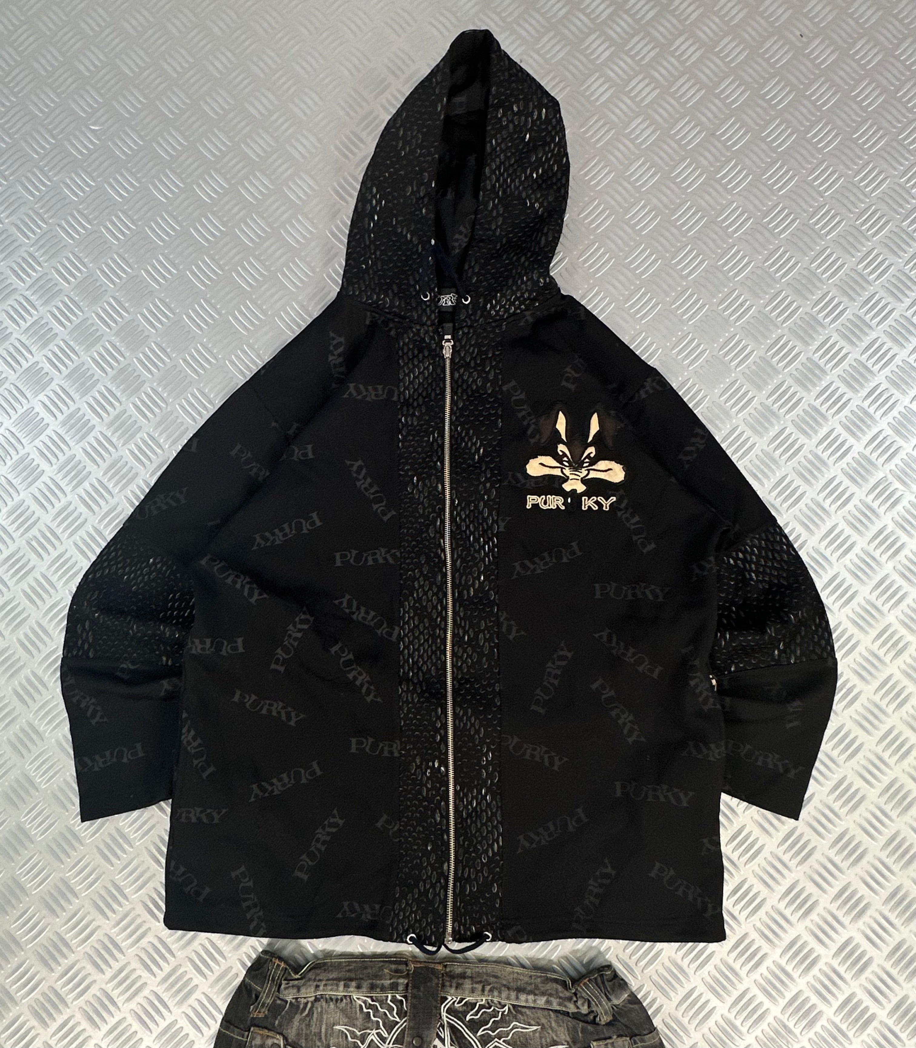 Vintage Japanese hooded jacket purky oversized  (XL)