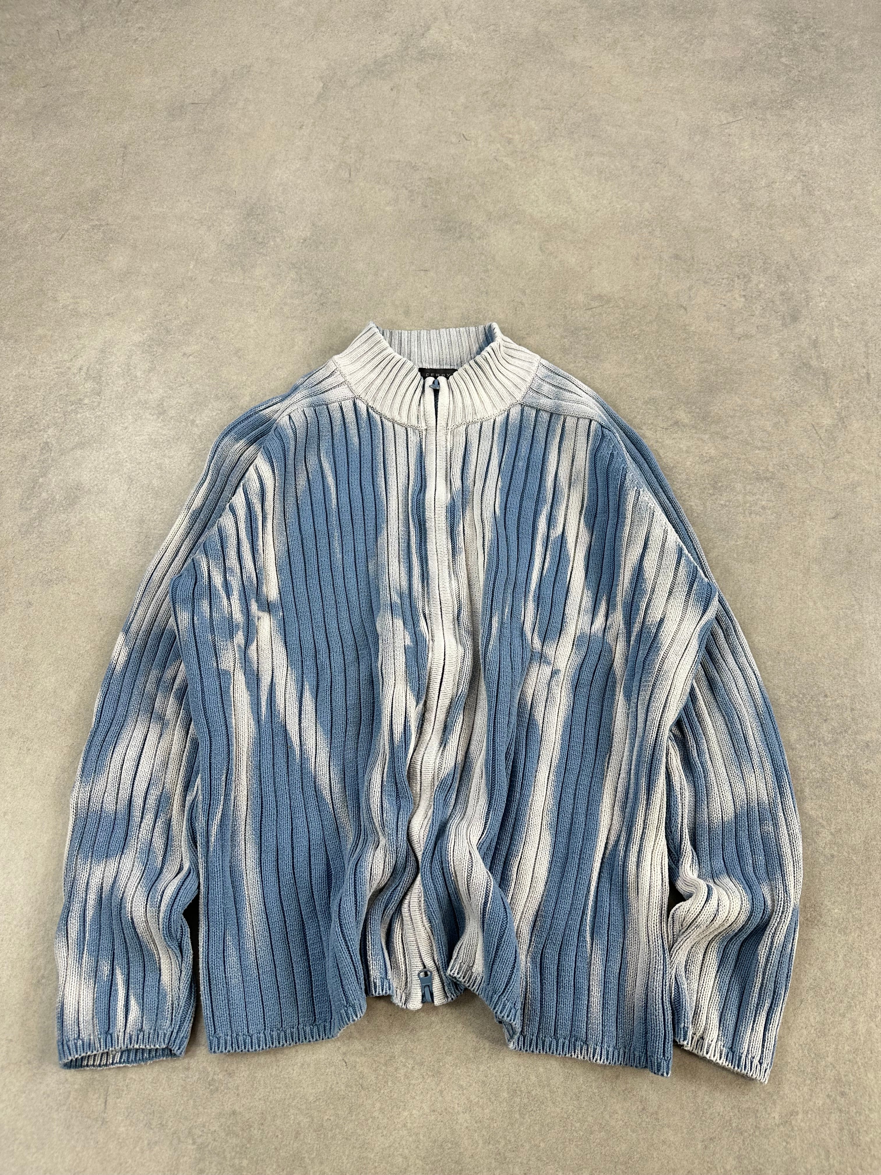 Full zip knitted sweater custom y2k (XL)