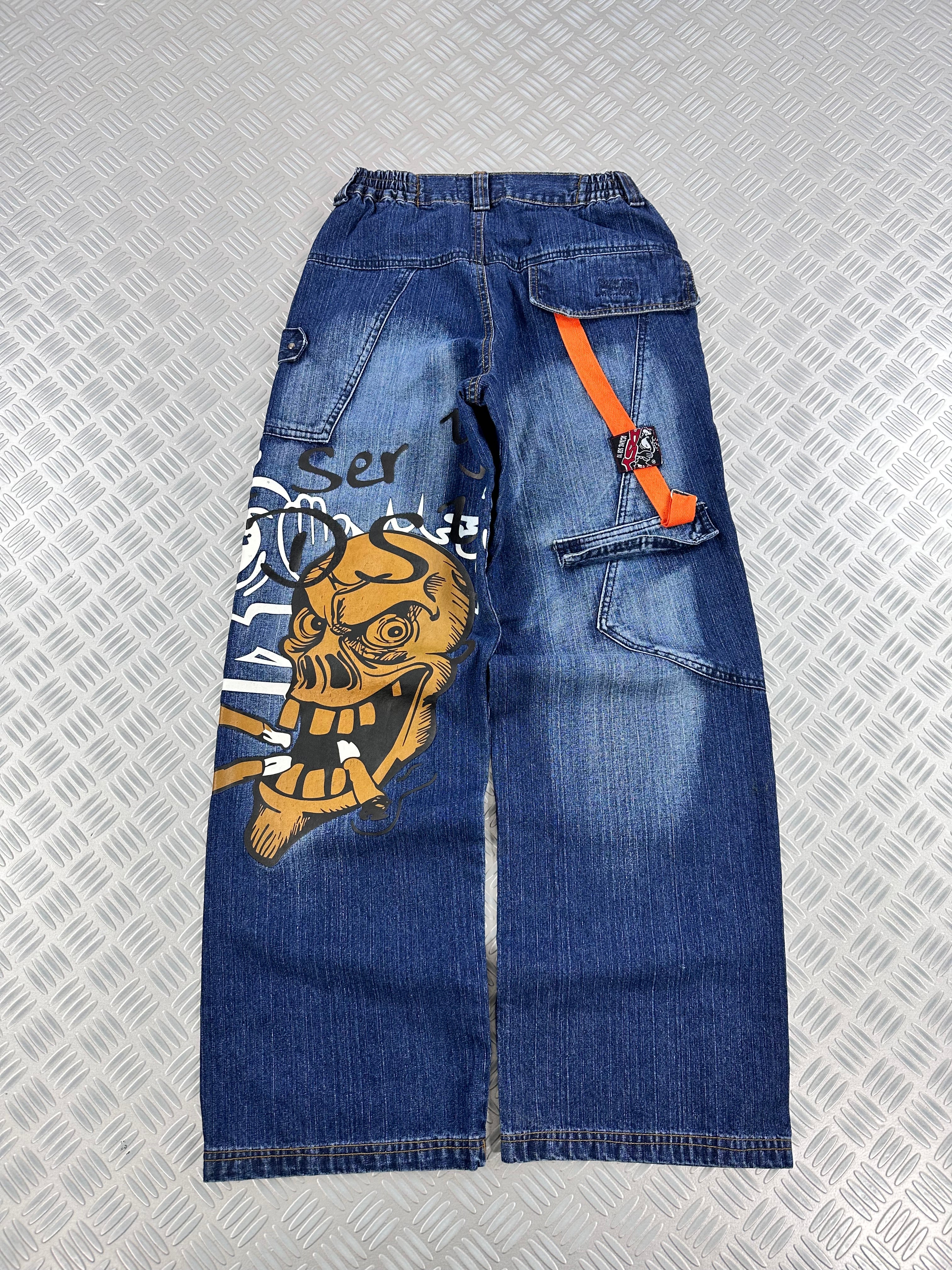 baggy graphic jeans vintage 2000's (XS)
