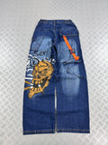 baggy graphic jeans vintage 2000's (XS)