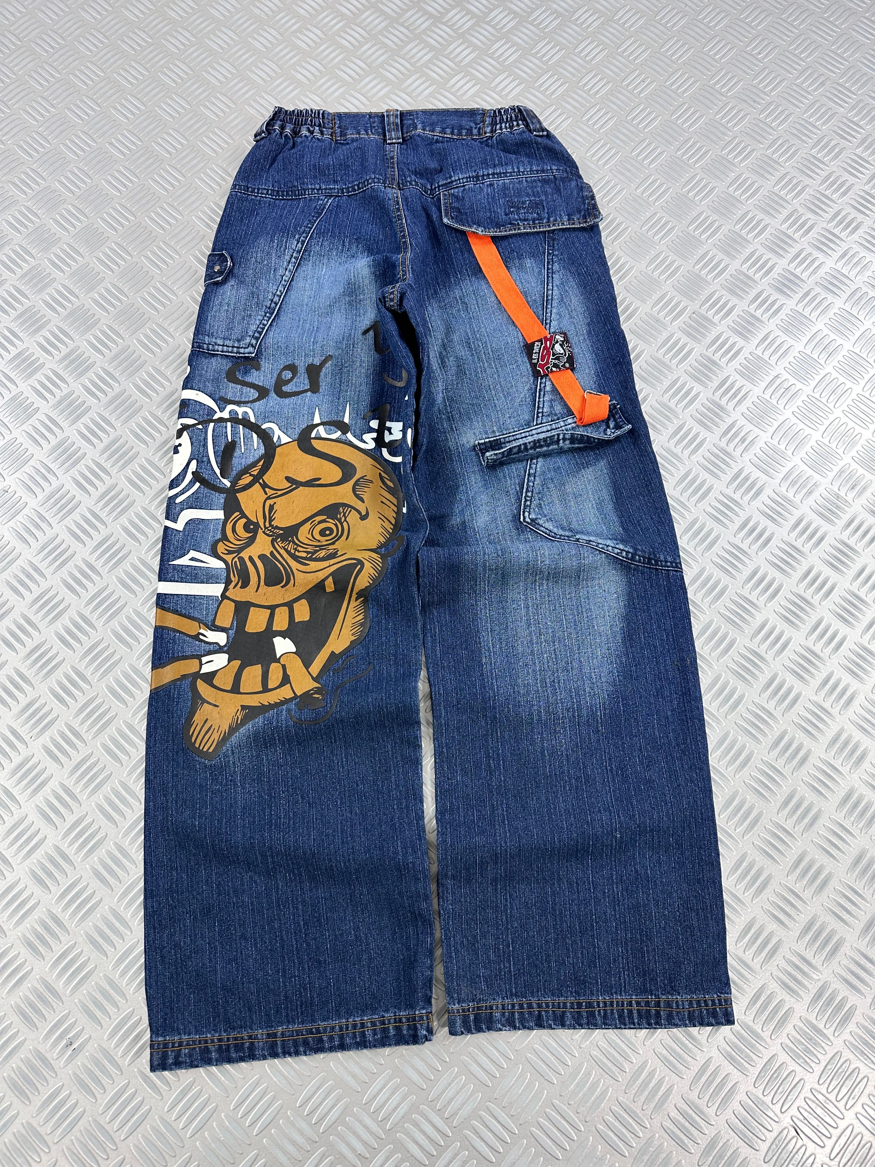 baggy graphic jeans vintage 2000's (XS)