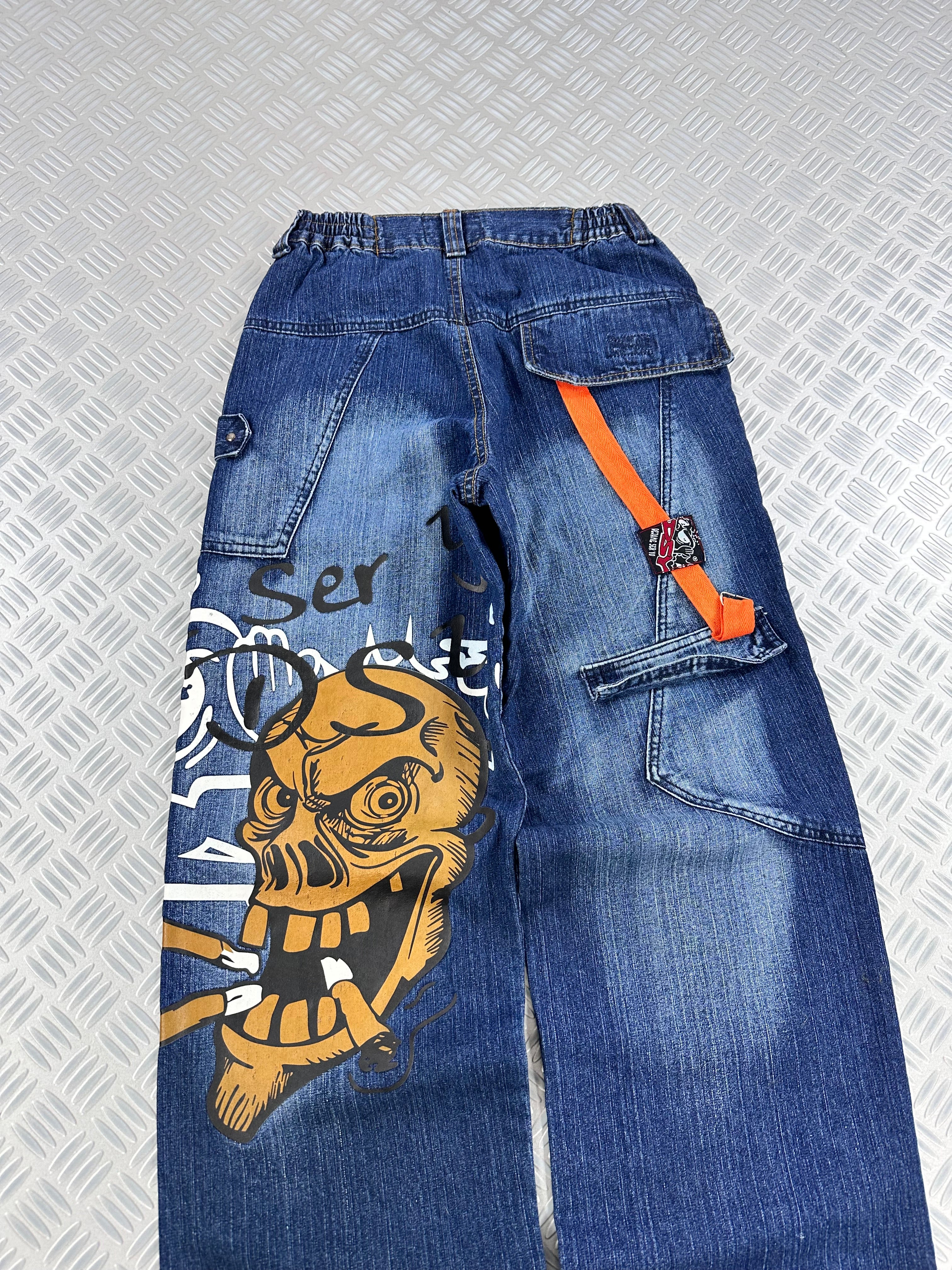 baggy graphic jeans vintage 2000's (XS)