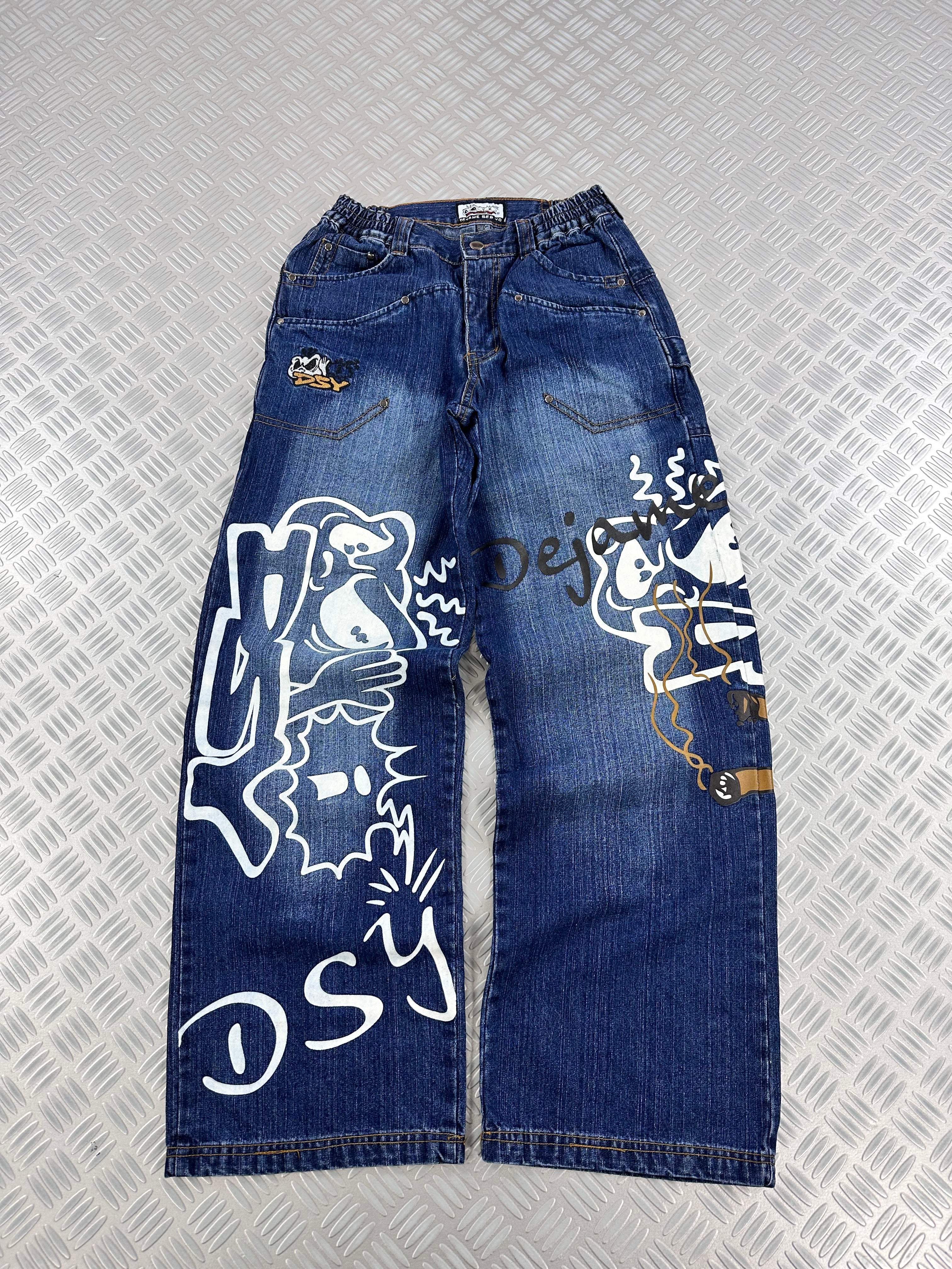 baggy graphic jeans vintage 2000's (XS)