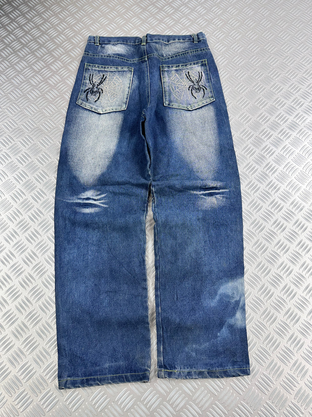 vintage y2k jeans spider embroidered 00's (M)
