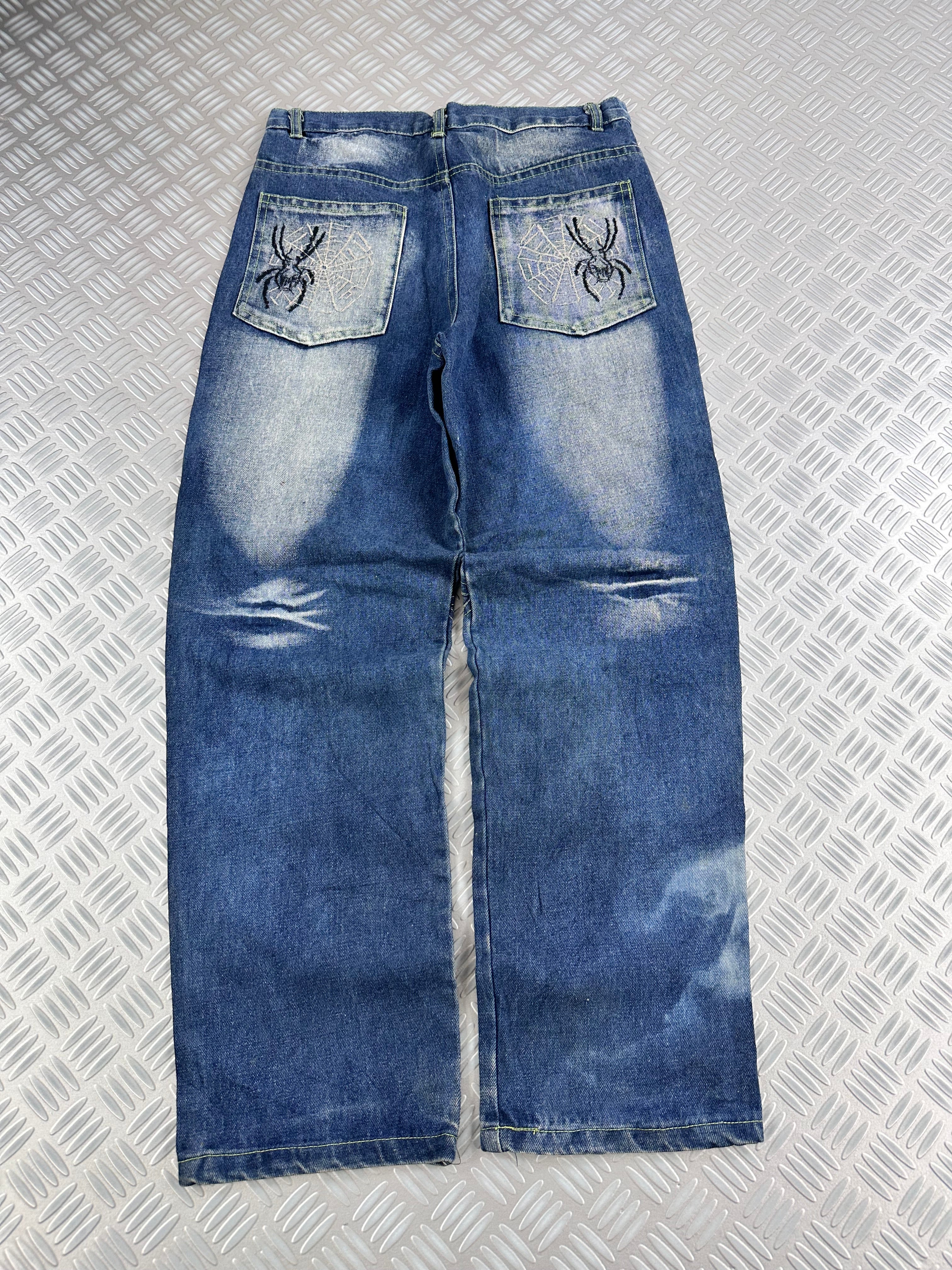 vintage y2k jeans spider embroidered 00's (M)