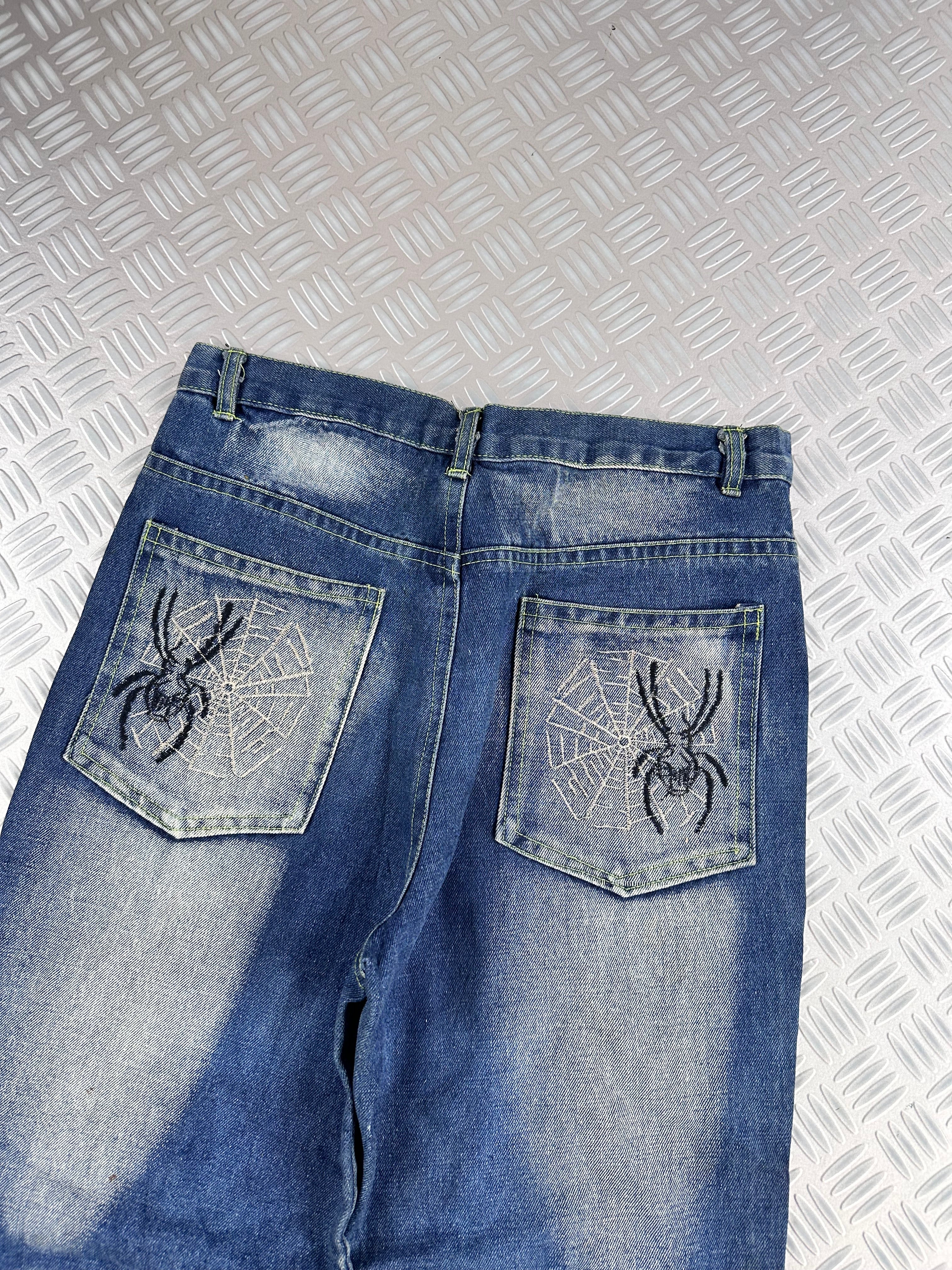 vintage y2k jeans spider embroidered 00's (M)