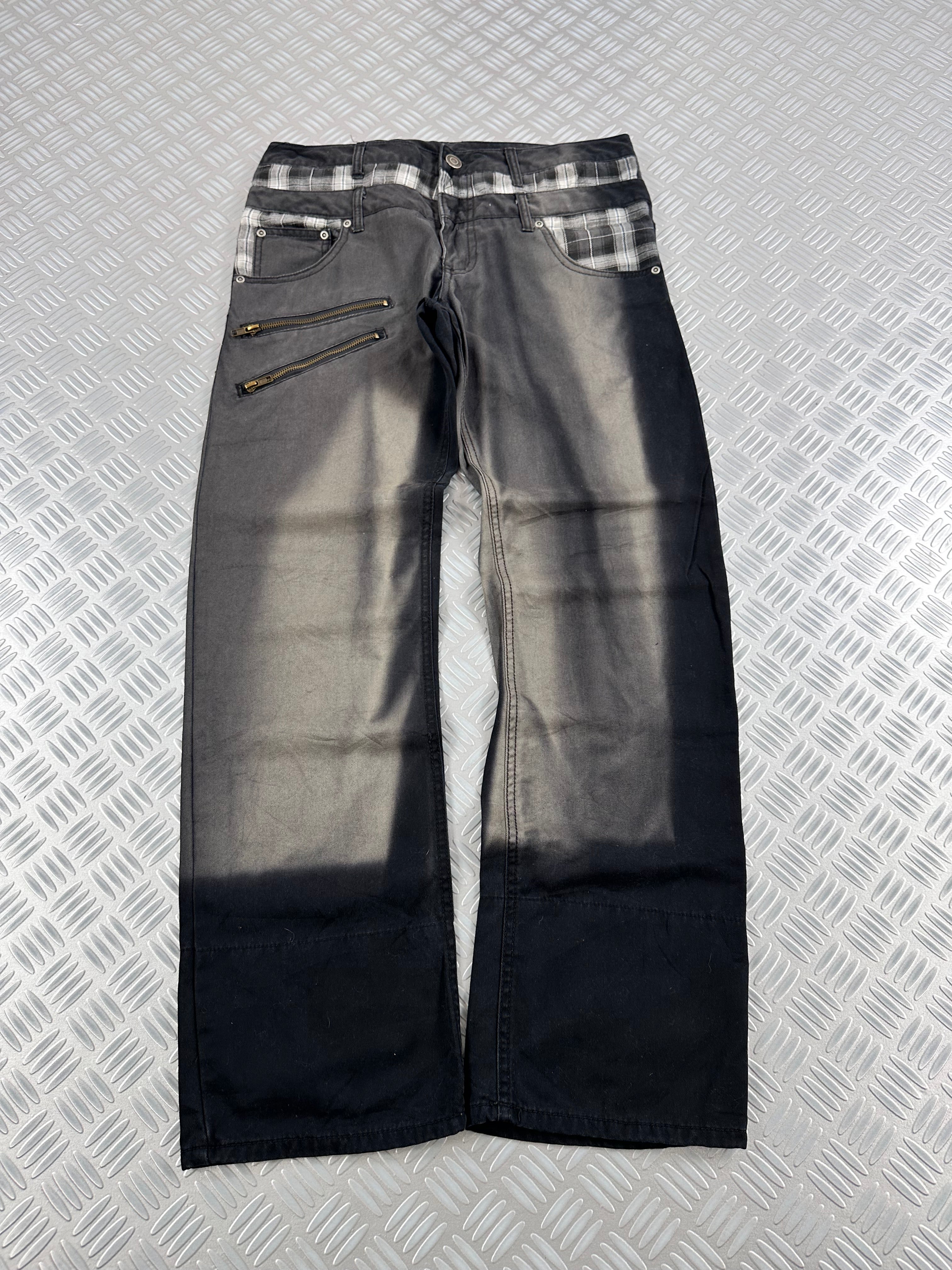Double waist japanese faded jeans y2k (L)