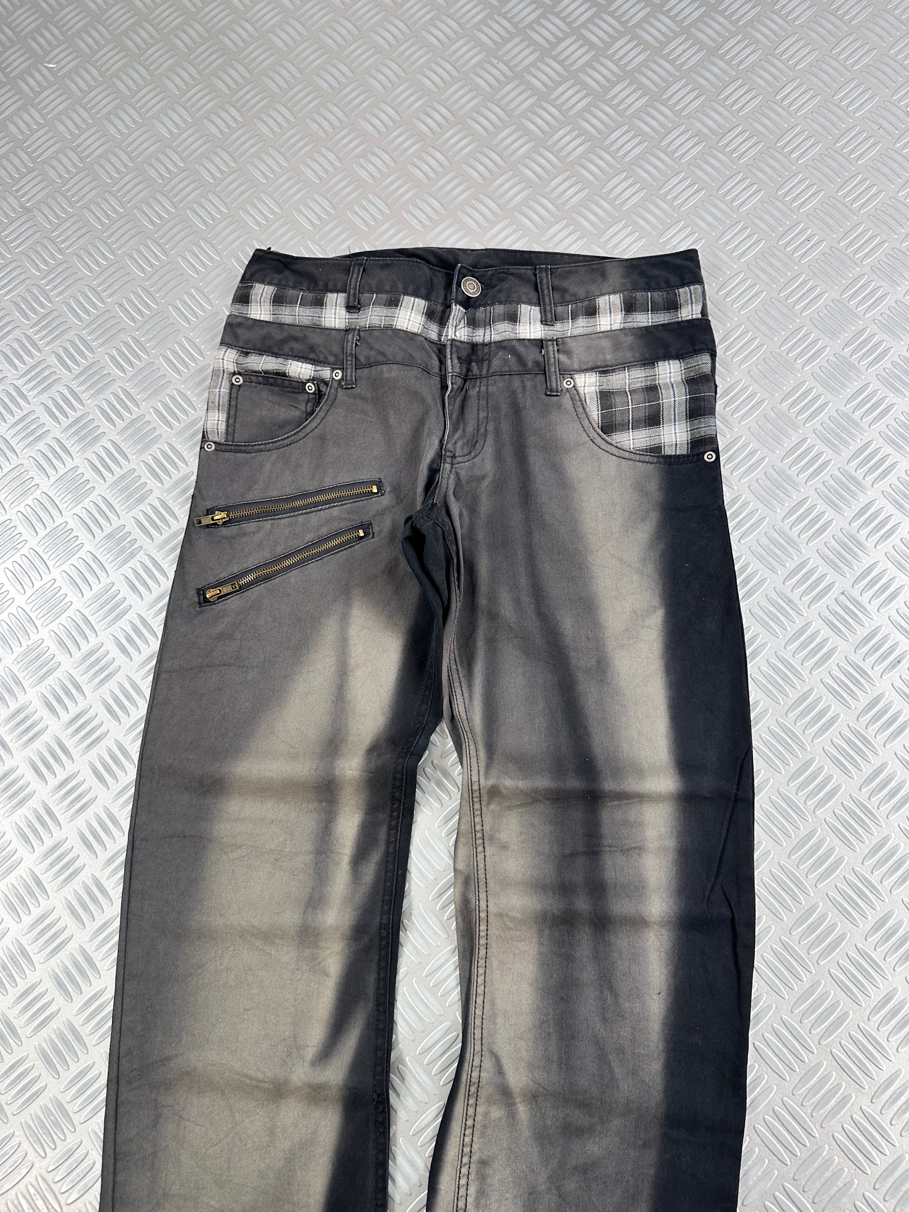 Double waist japanese faded jeans y2k (L)