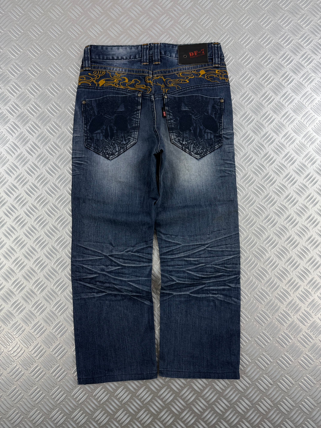 vintage baggy embroidered jeans 2000's (S)