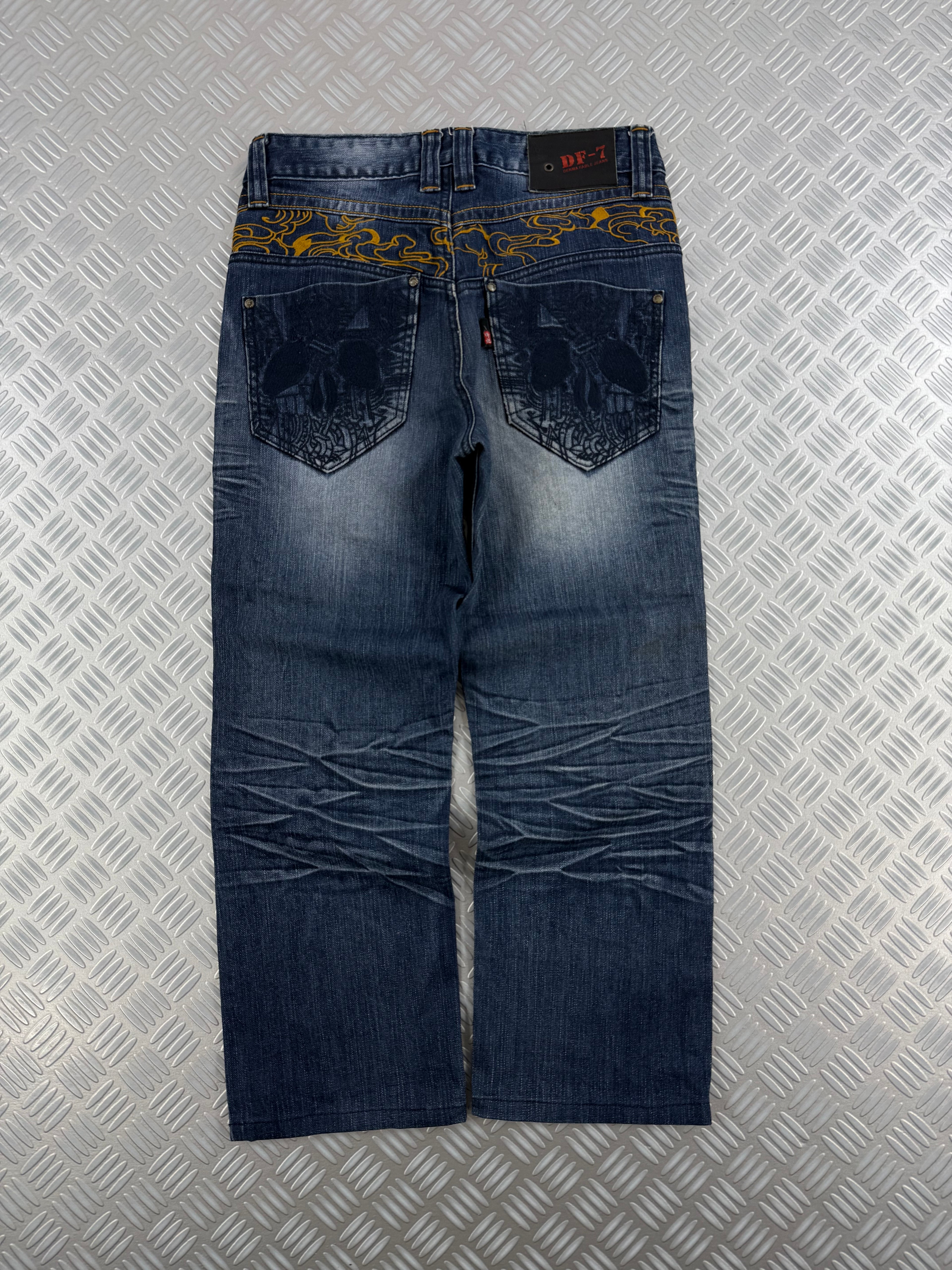 vintage baggy embroidered jeans 2000's (S)