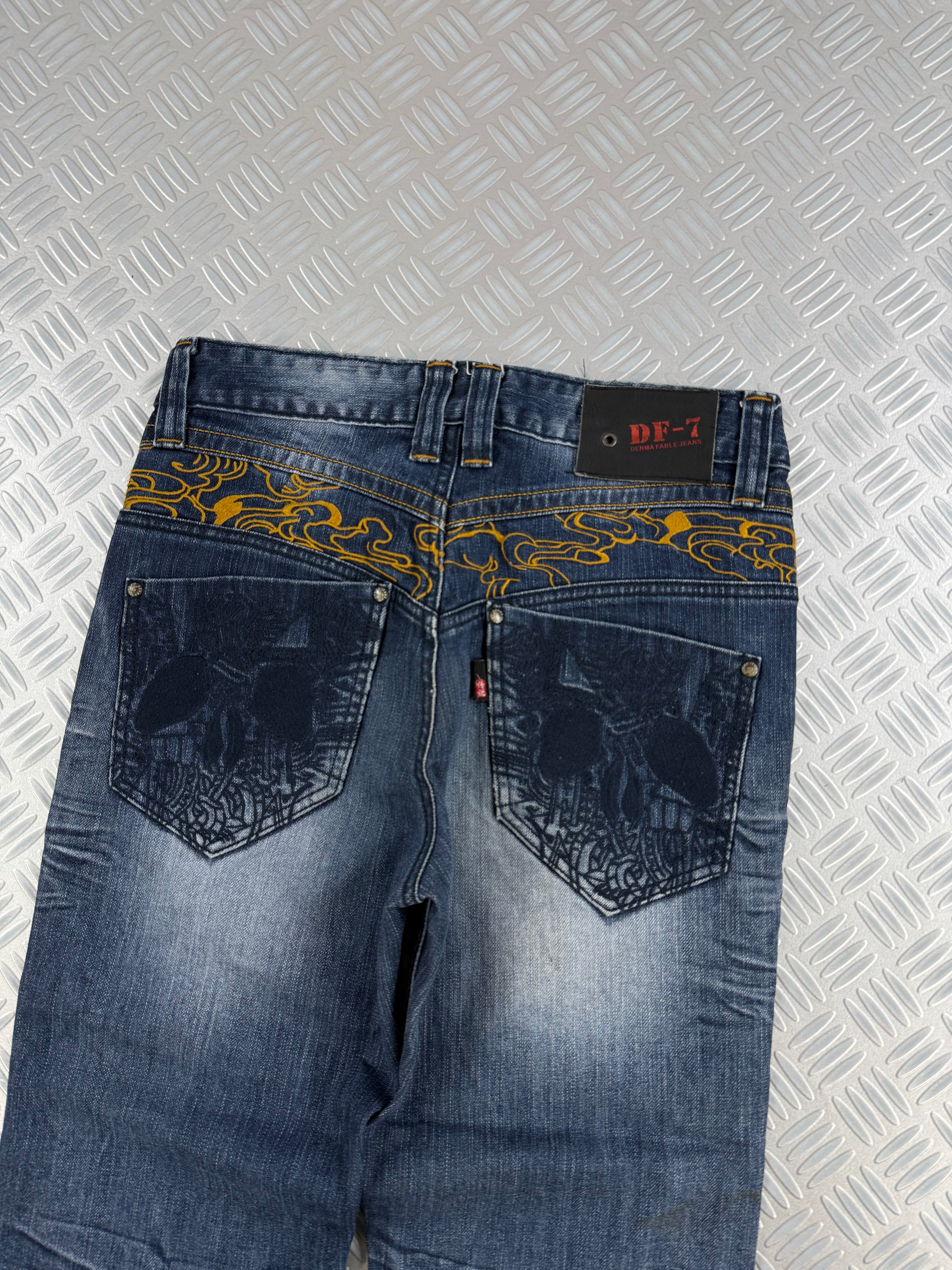vintage baggy embroidered jeans 2000's (S)