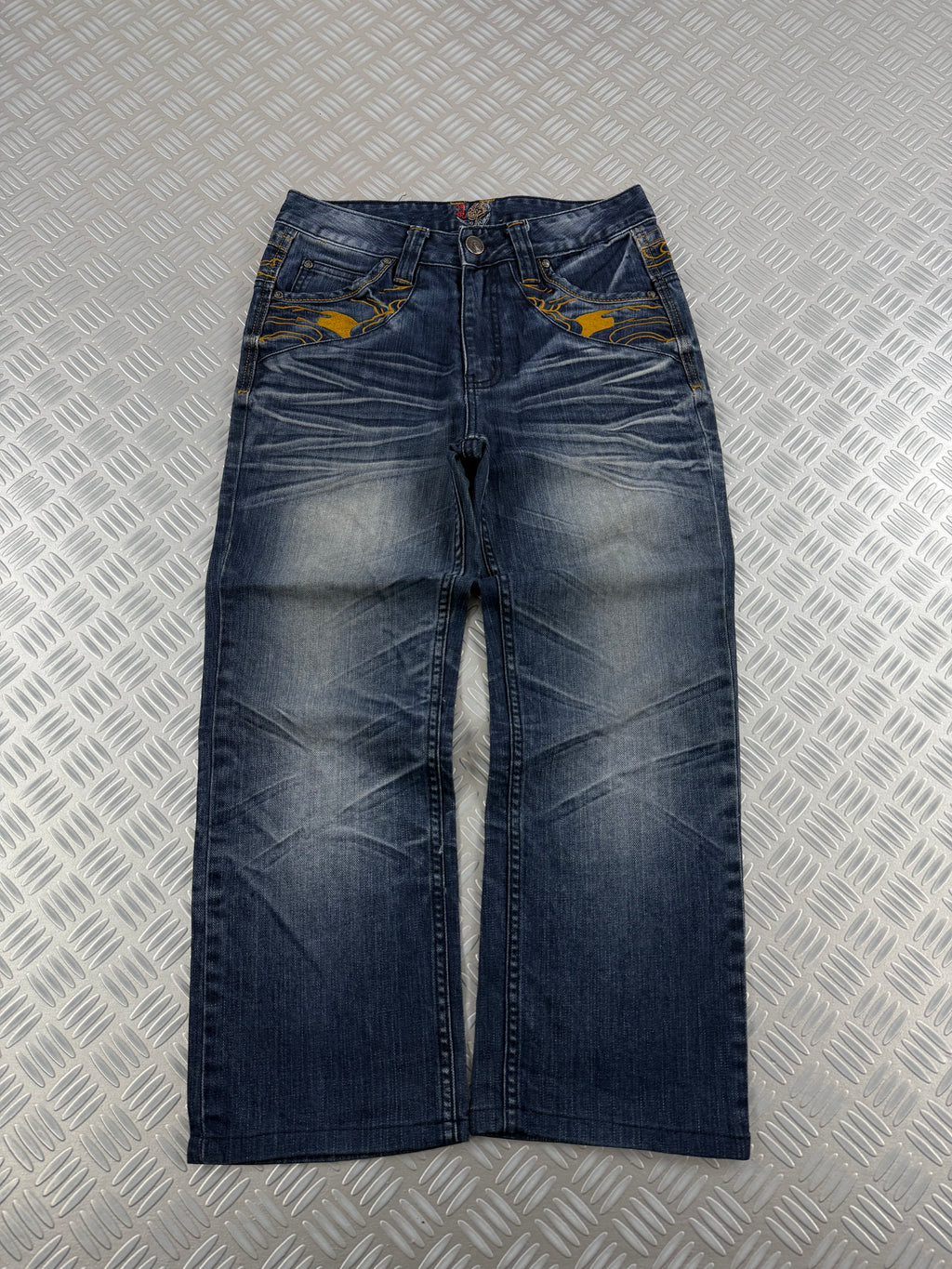 vintage baggy embroidered jeans 2000's (S)