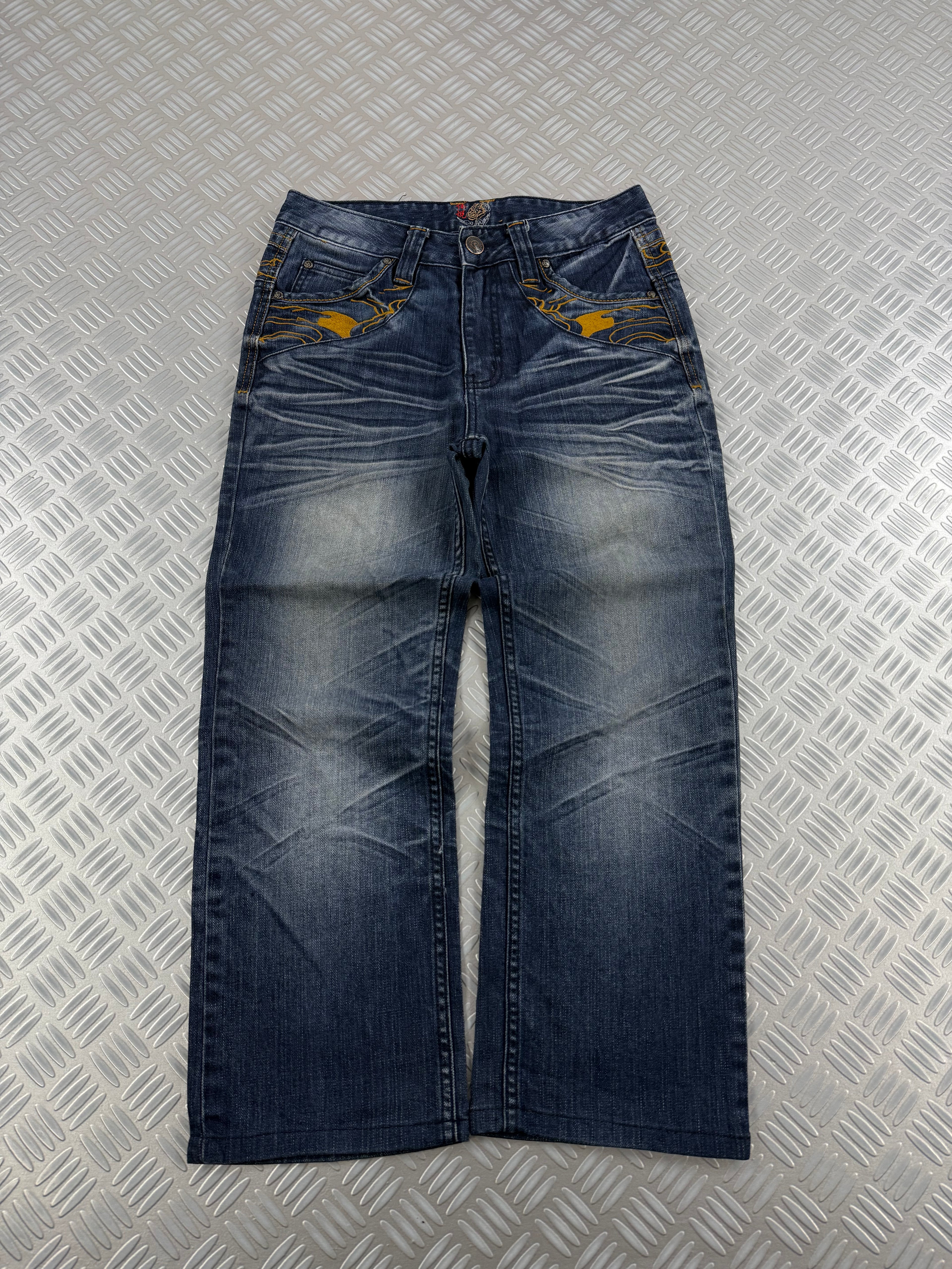 vintage baggy embroidered jeans 2000's (S)