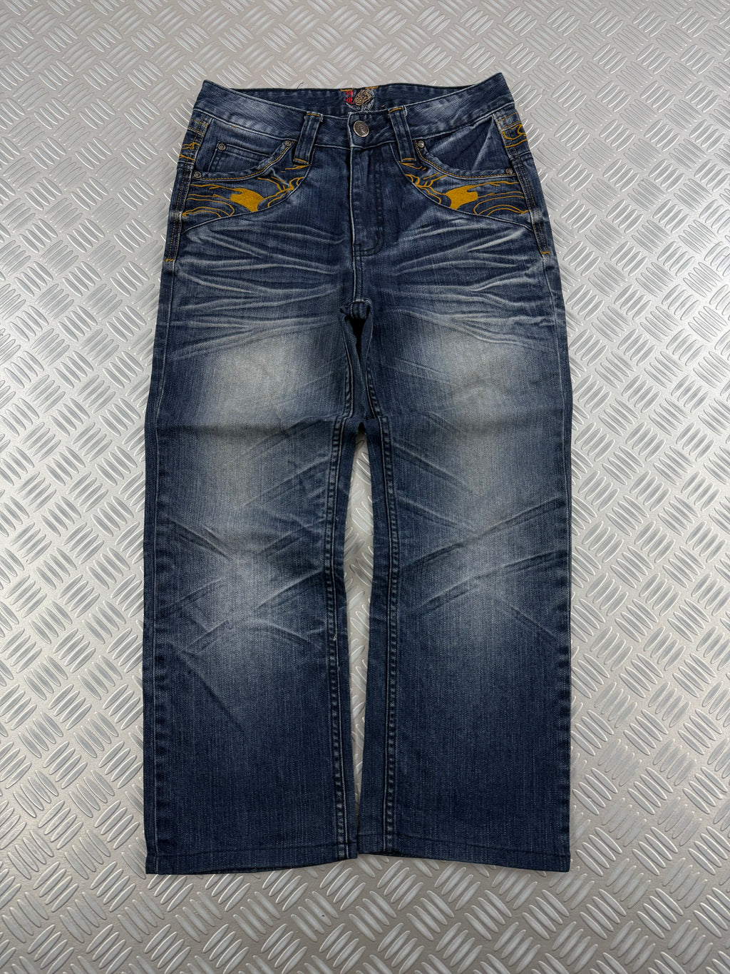 vintage baggy embroidered jeans 2000's (S)