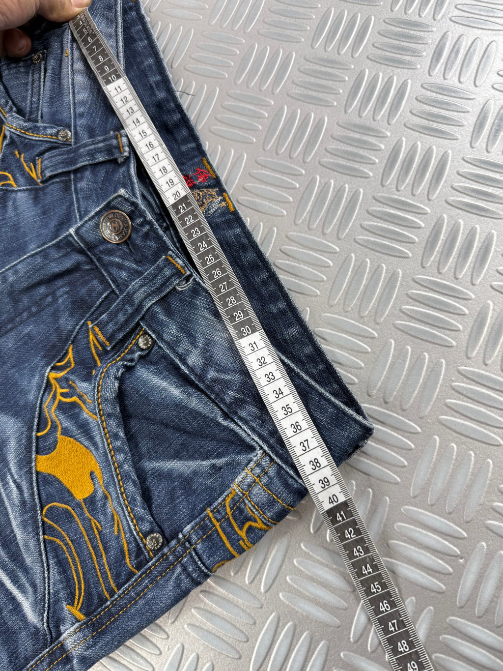 vintage baggy embroidered jeans 2000's (S)