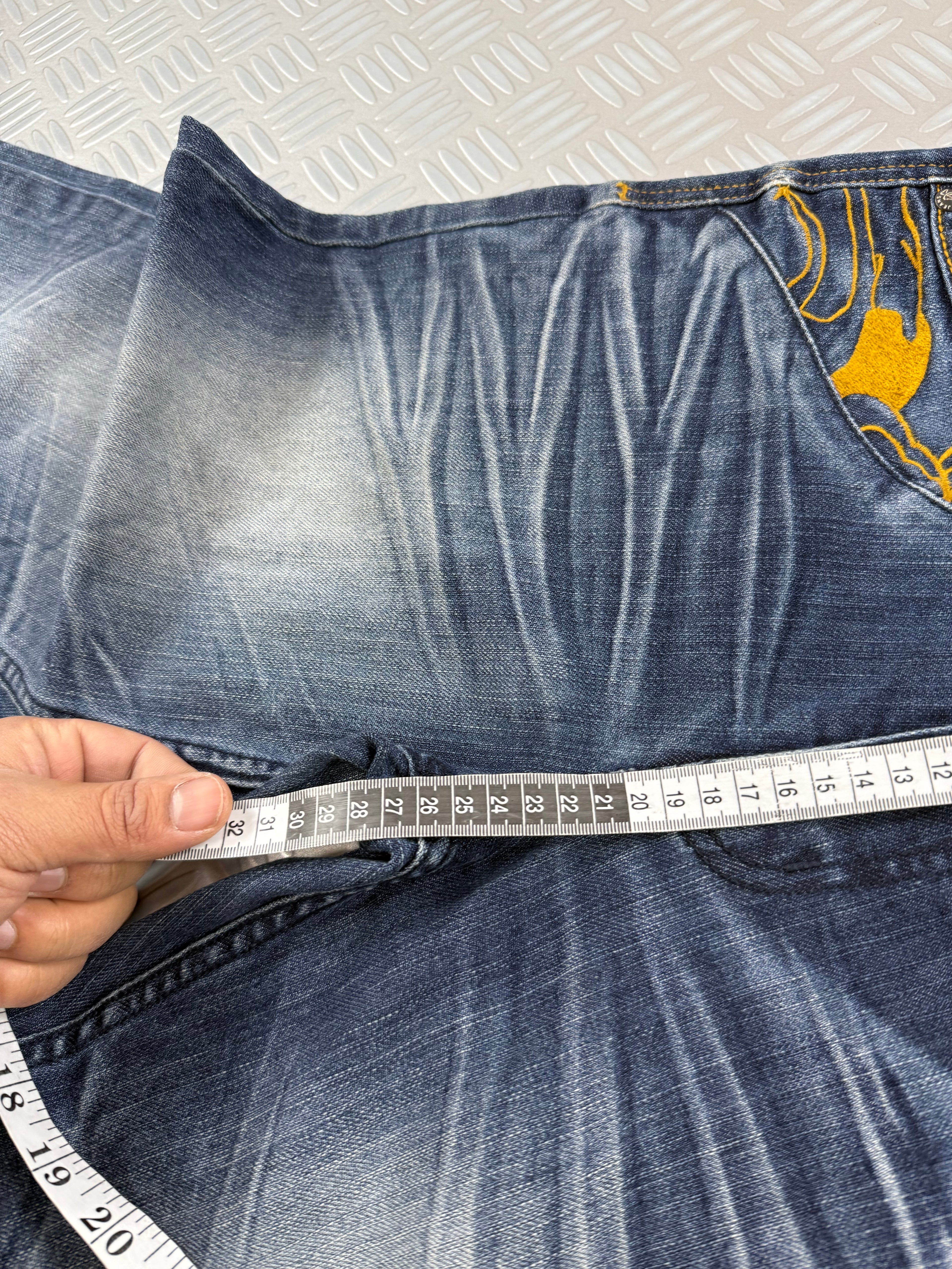 vintage baggy embroidered jeans 2000's (S)