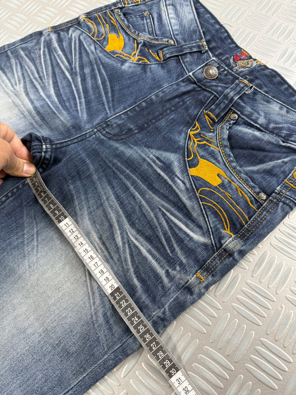 vintage baggy embroidered jeans 2000's (S)
