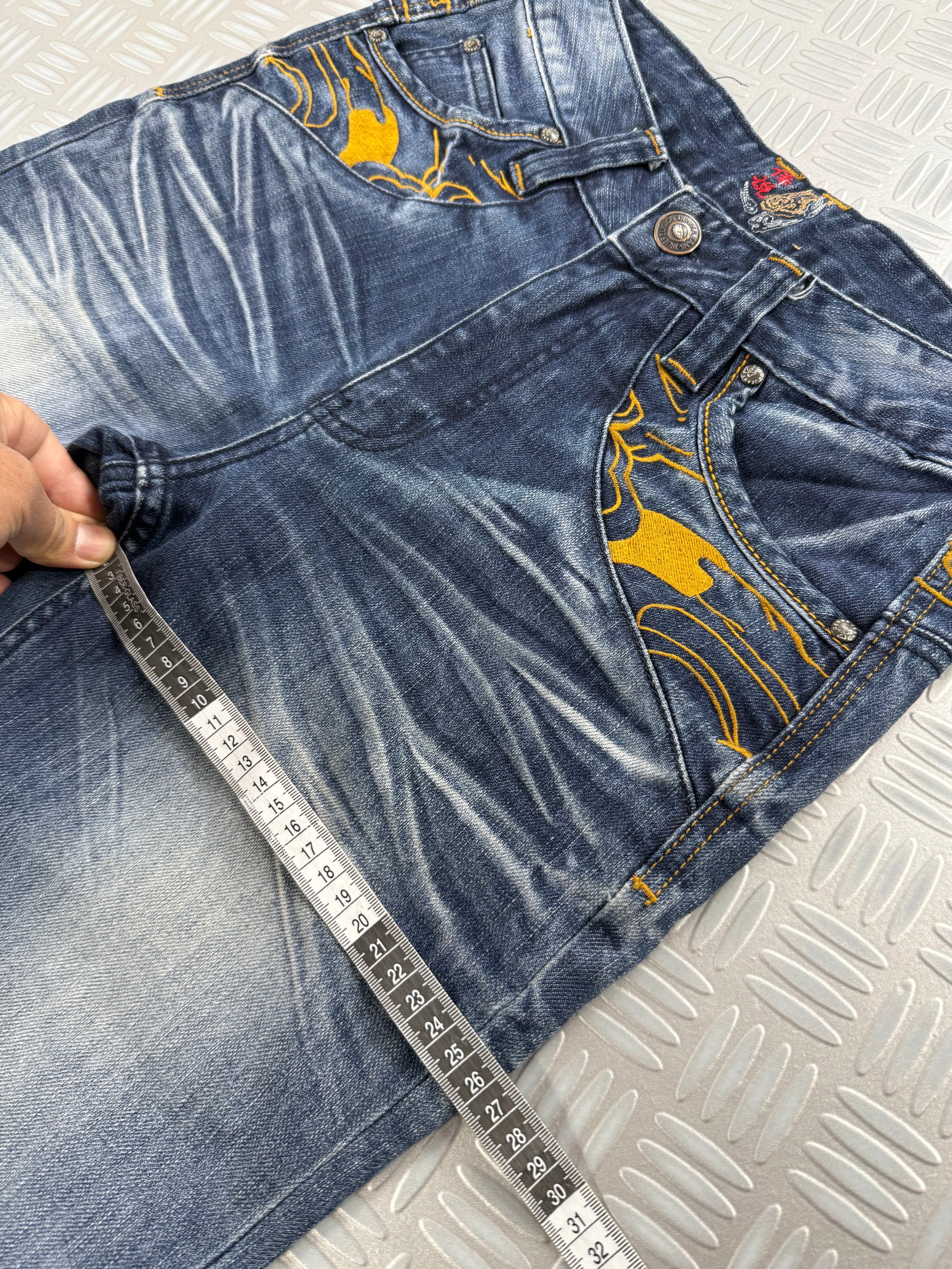 vintage baggy embroidered jeans 2000's (S)