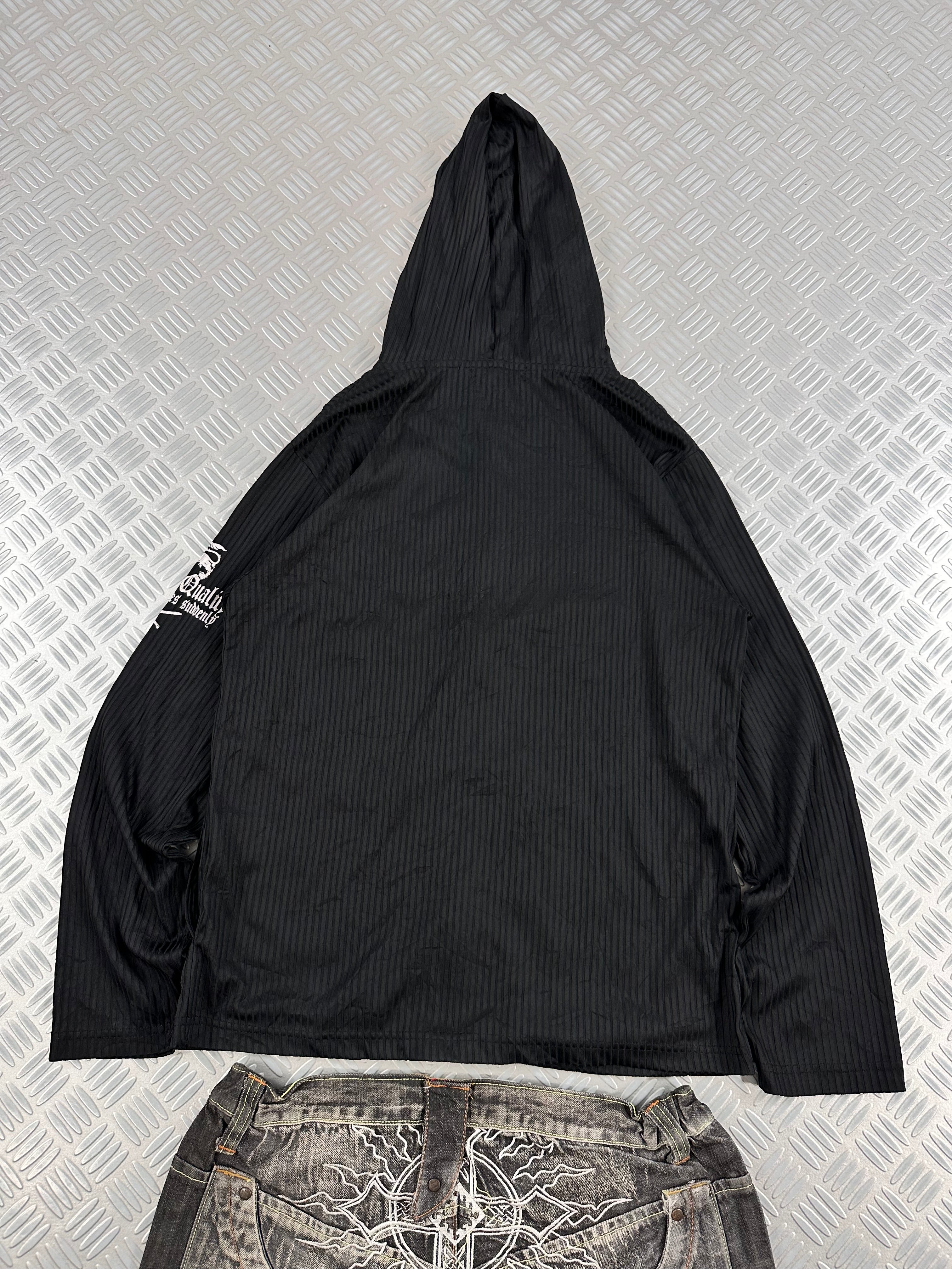 vintage hooded full zip japanese jacket (L)