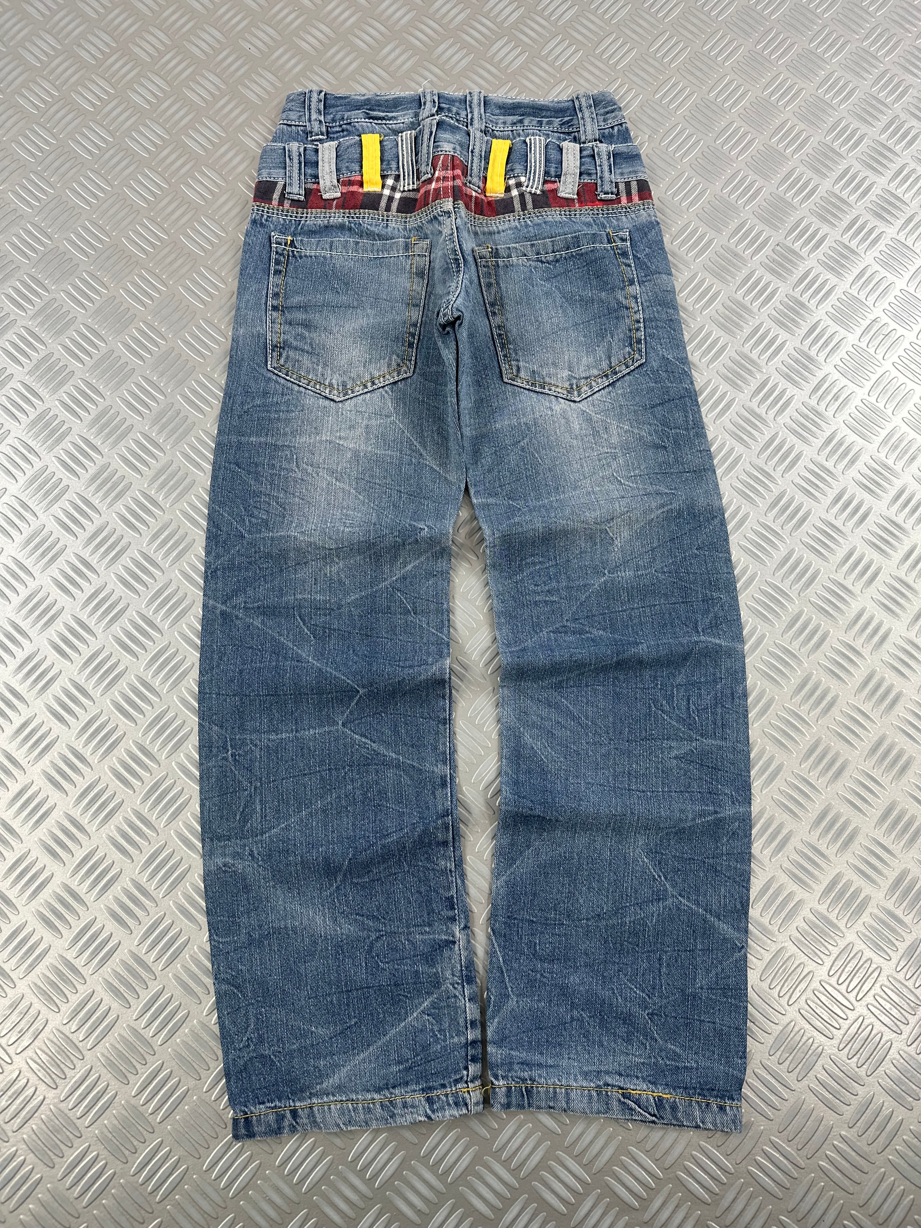 double waist japanese  jeans faded (L)