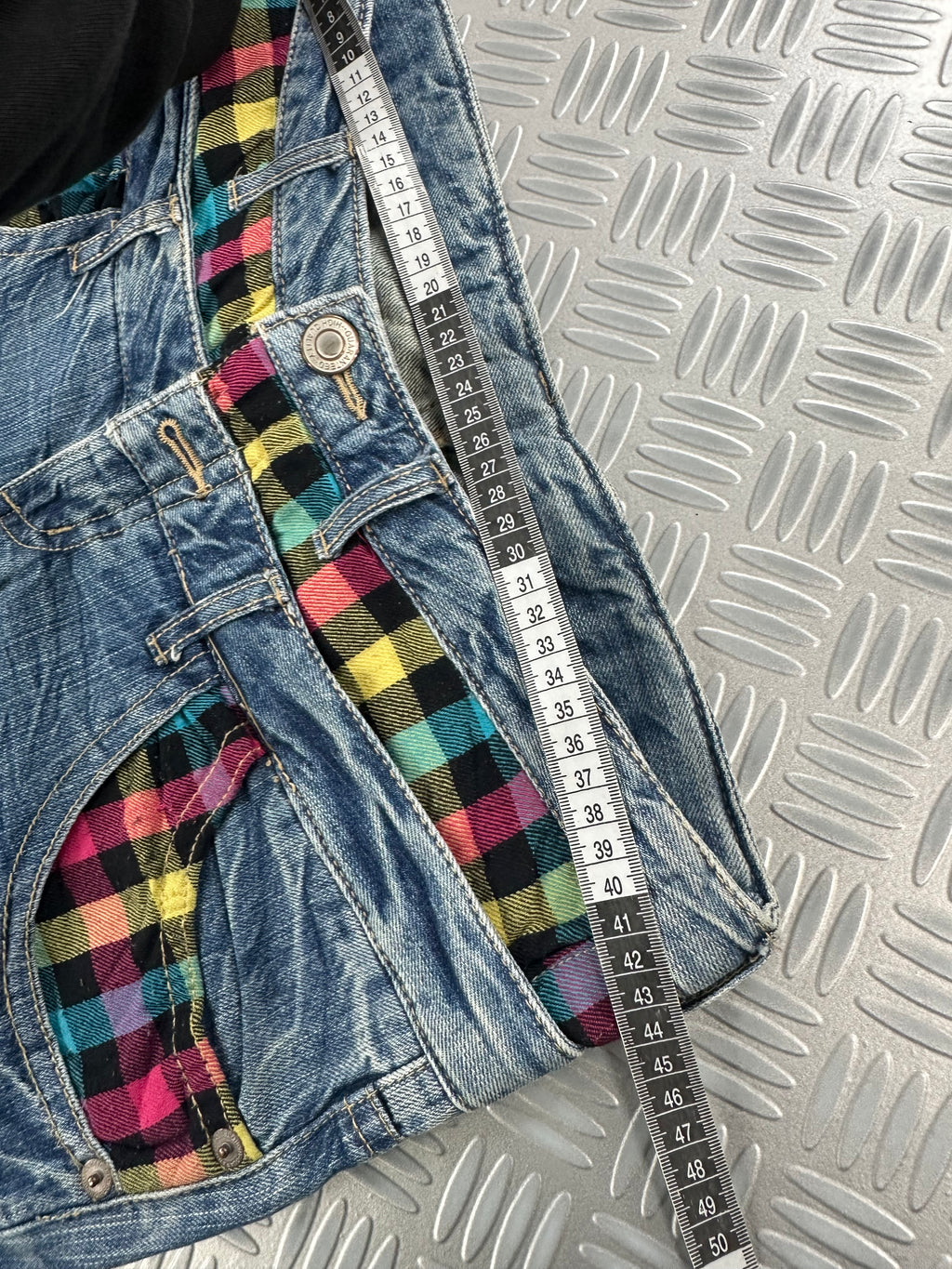 double waist japanese  jeans faded (L)
