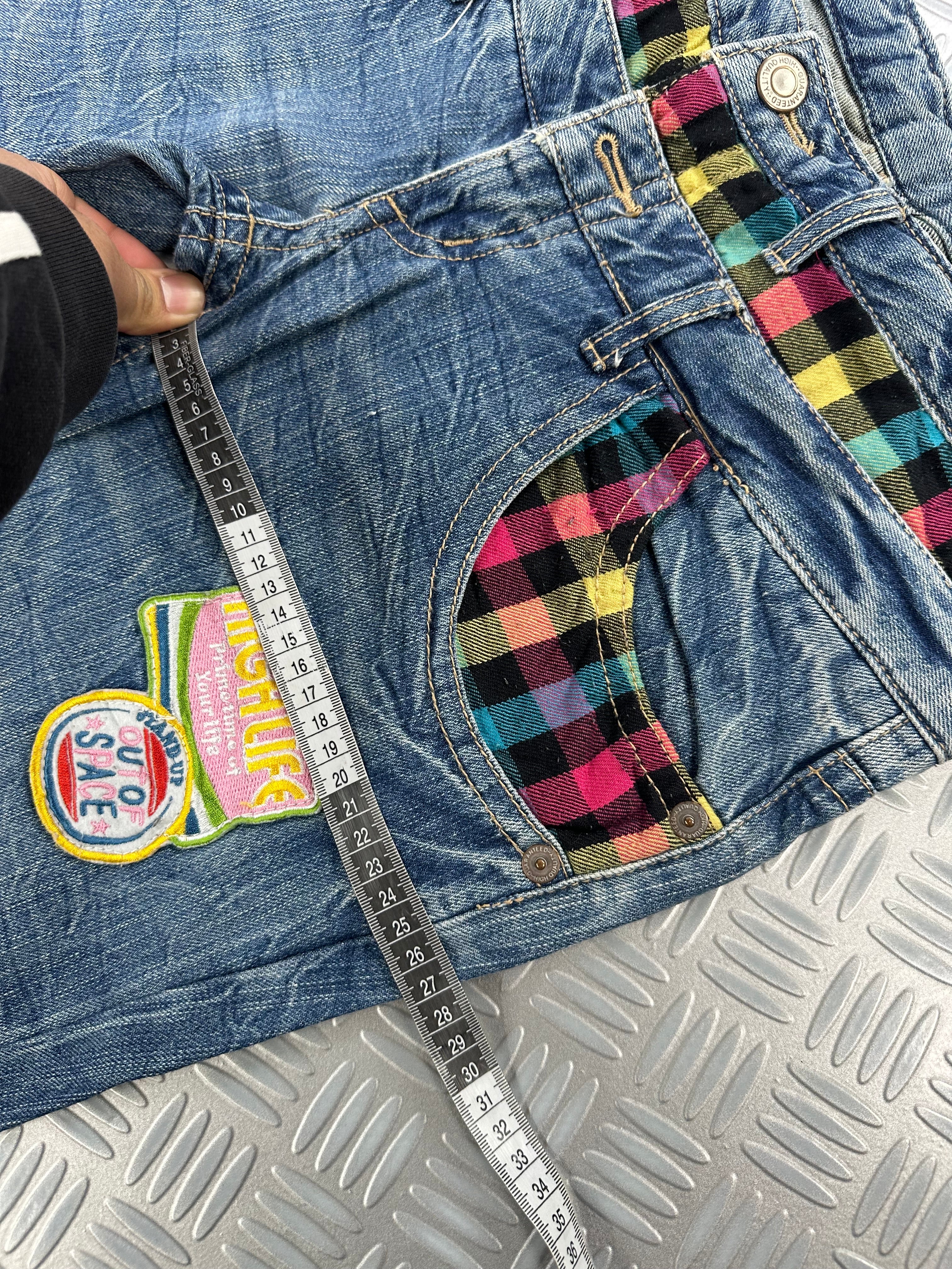double waist japanese  jeans faded (L)