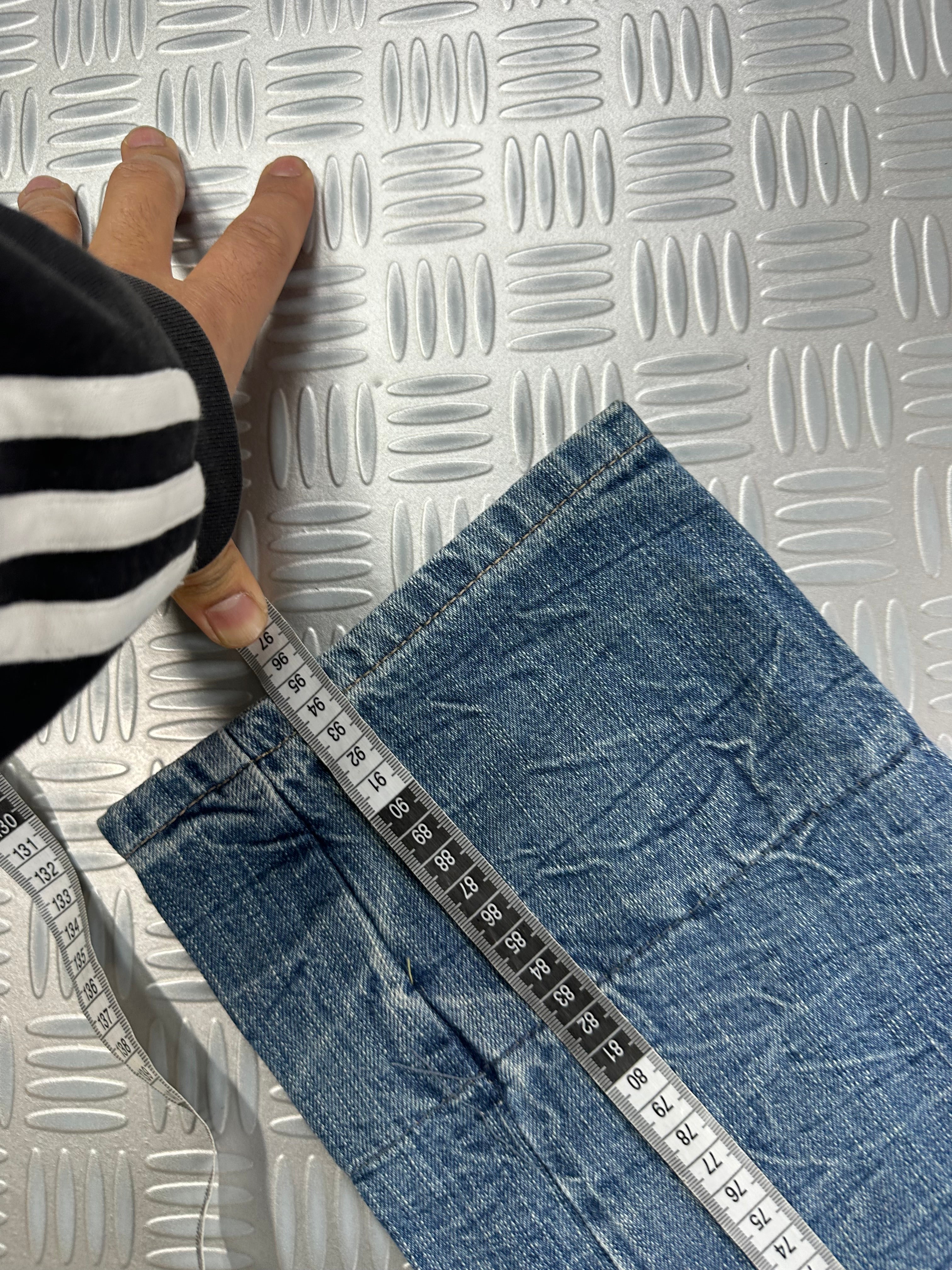 double waist japanese  jeans faded (L)