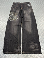 y2k Tribal Embroidery Baggy Jeans 2000s style