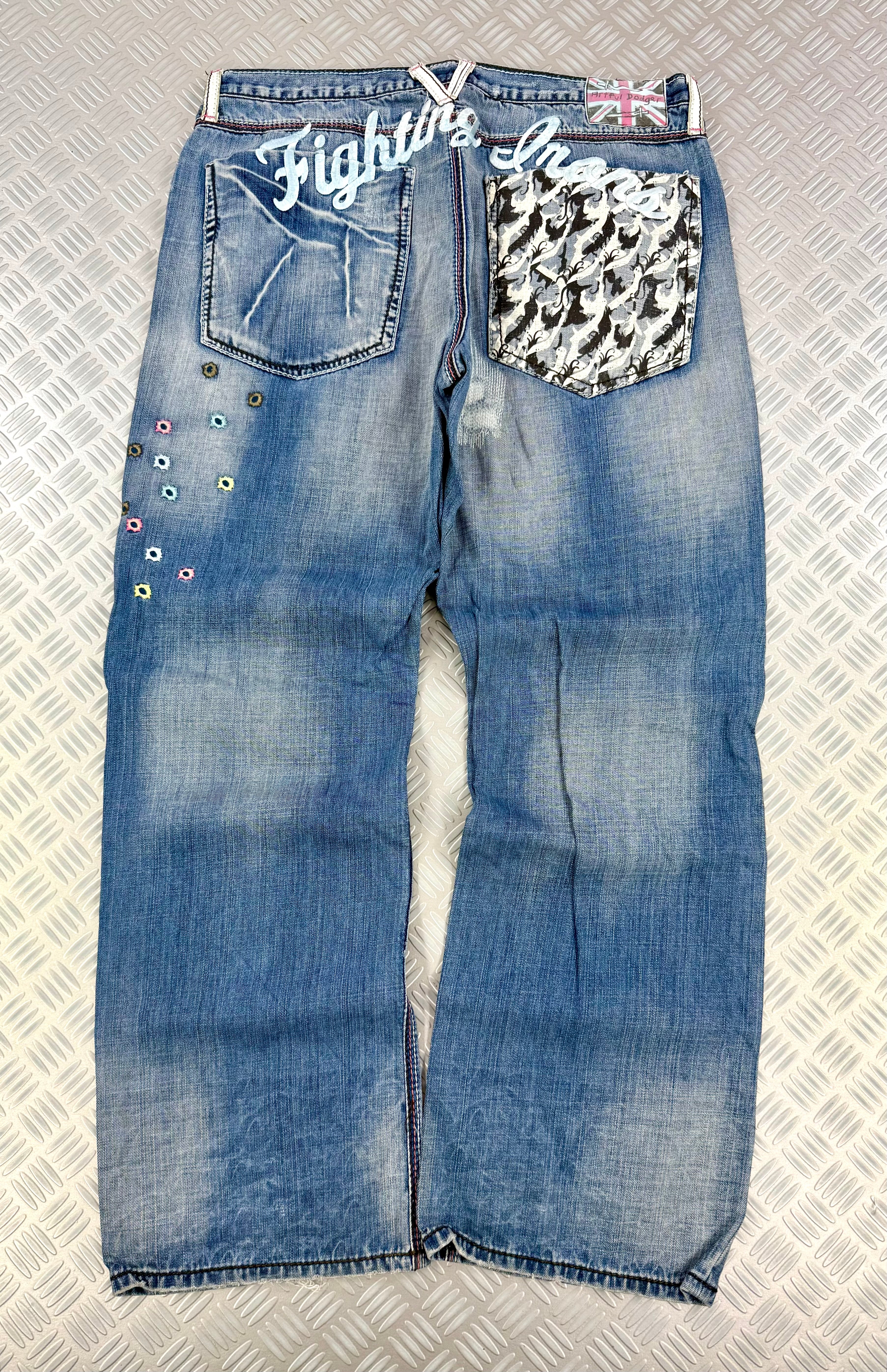 2000's artful dodger baggy jeans graphic XXL
