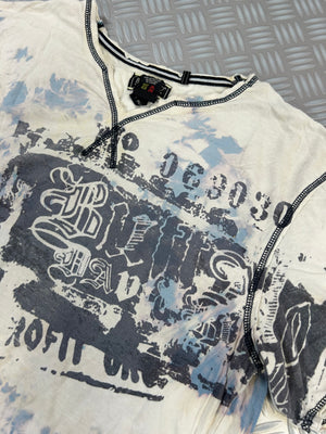 Vintage Tribal Y2K Washed T-shirt (L)