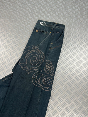 y2k Tribal Embroidery Baggy Jeans 2000s style