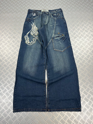 Vintage Angel Wings y2k Baggy Jeans 2000s edit