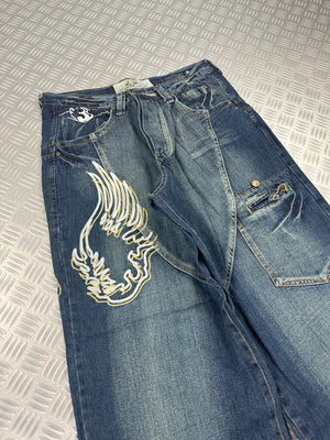 Vintage Angel Wings y2k Baggy Jeans 2000s edit