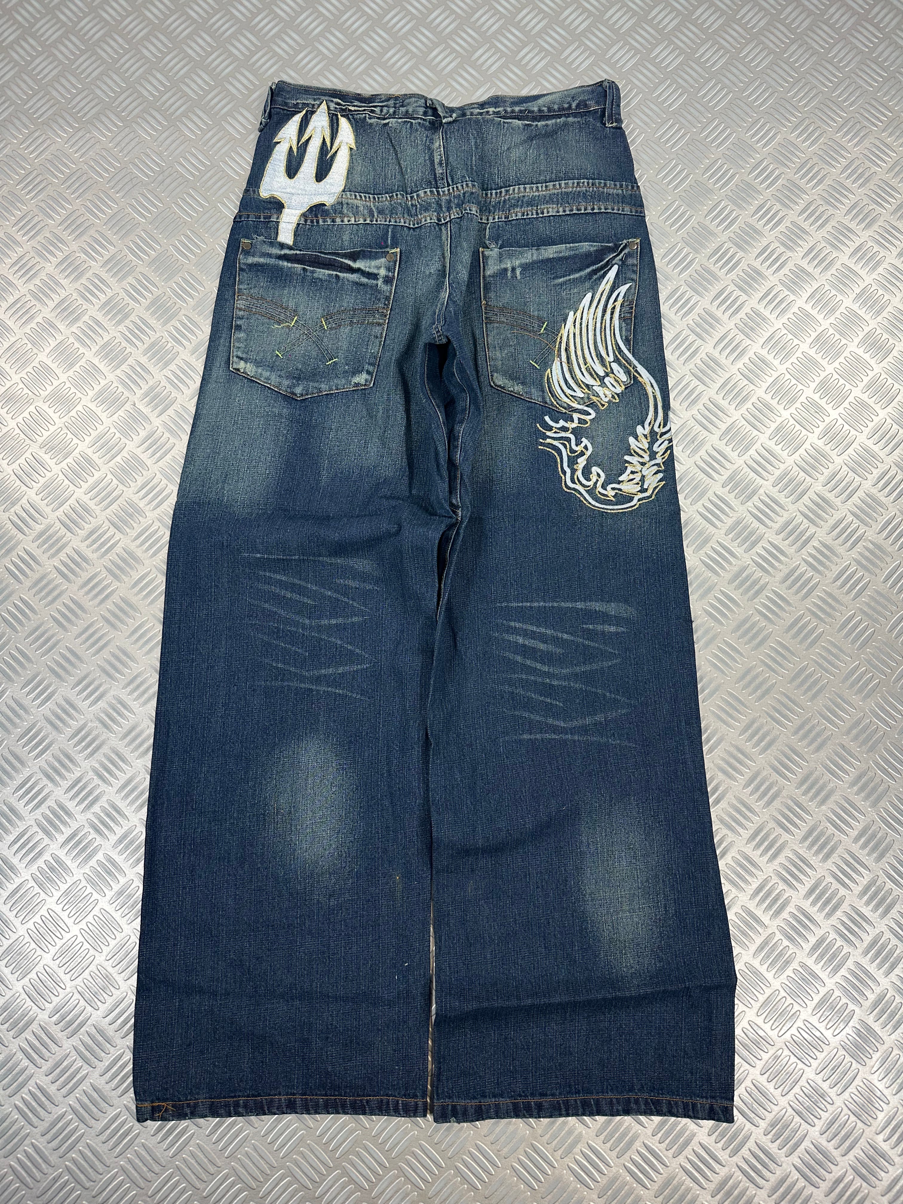 Vintage Angel Wings y2k Baggy Jeans 2000s edit