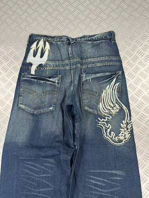 Vintage Angel Wings y2k Baggy Jeans 2000s edit