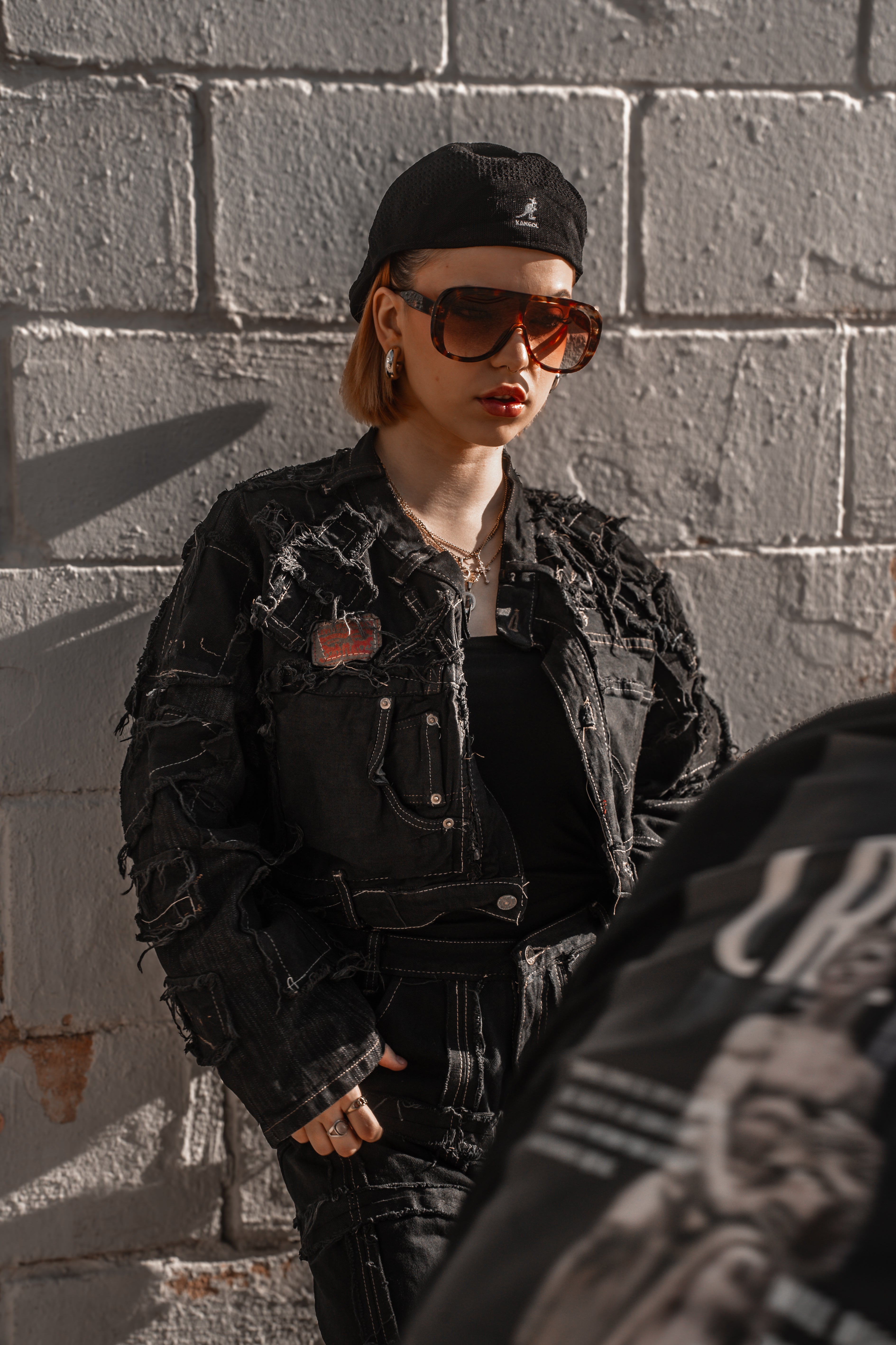 Vintage Patchwork Y2K Hip Hop Outfit Handmade