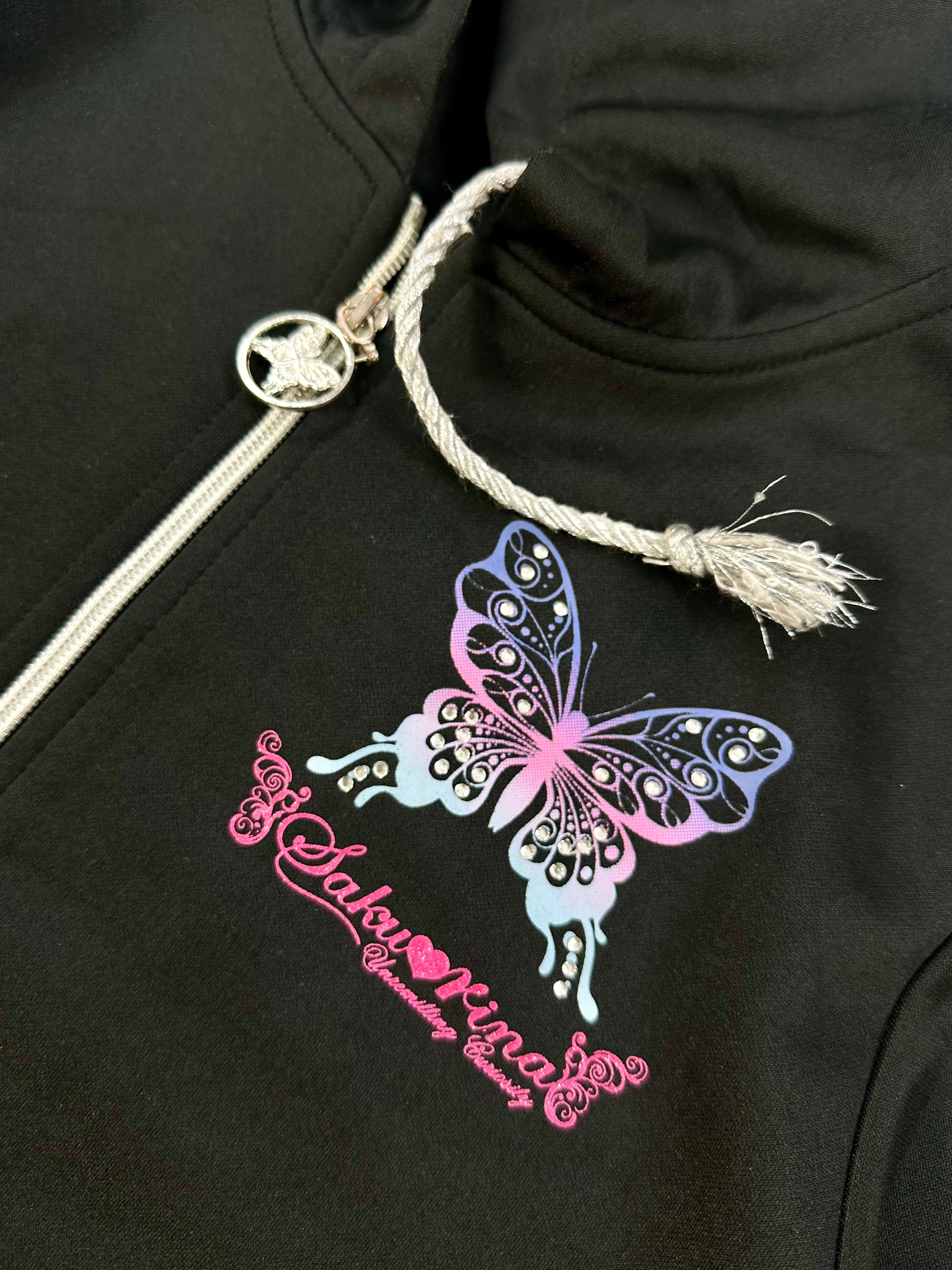 vintage sakurina japanese hooded graphic jacket y2k (M)