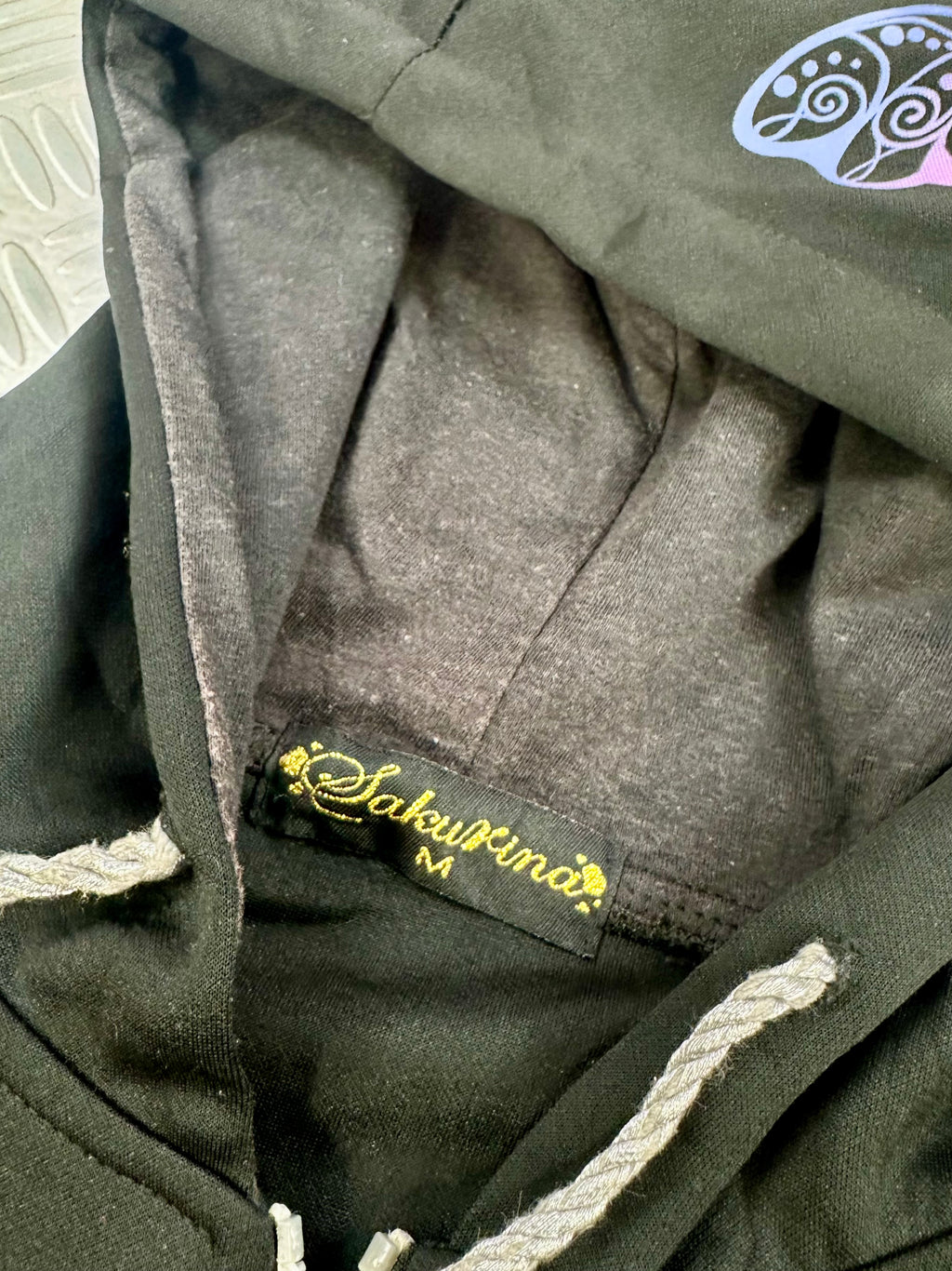 vintage sakurina japanese hooded graphic jacket y2k (M)