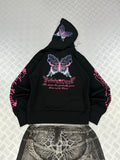 vintage sakurina japanese hooded graphic jacket y2k (M)