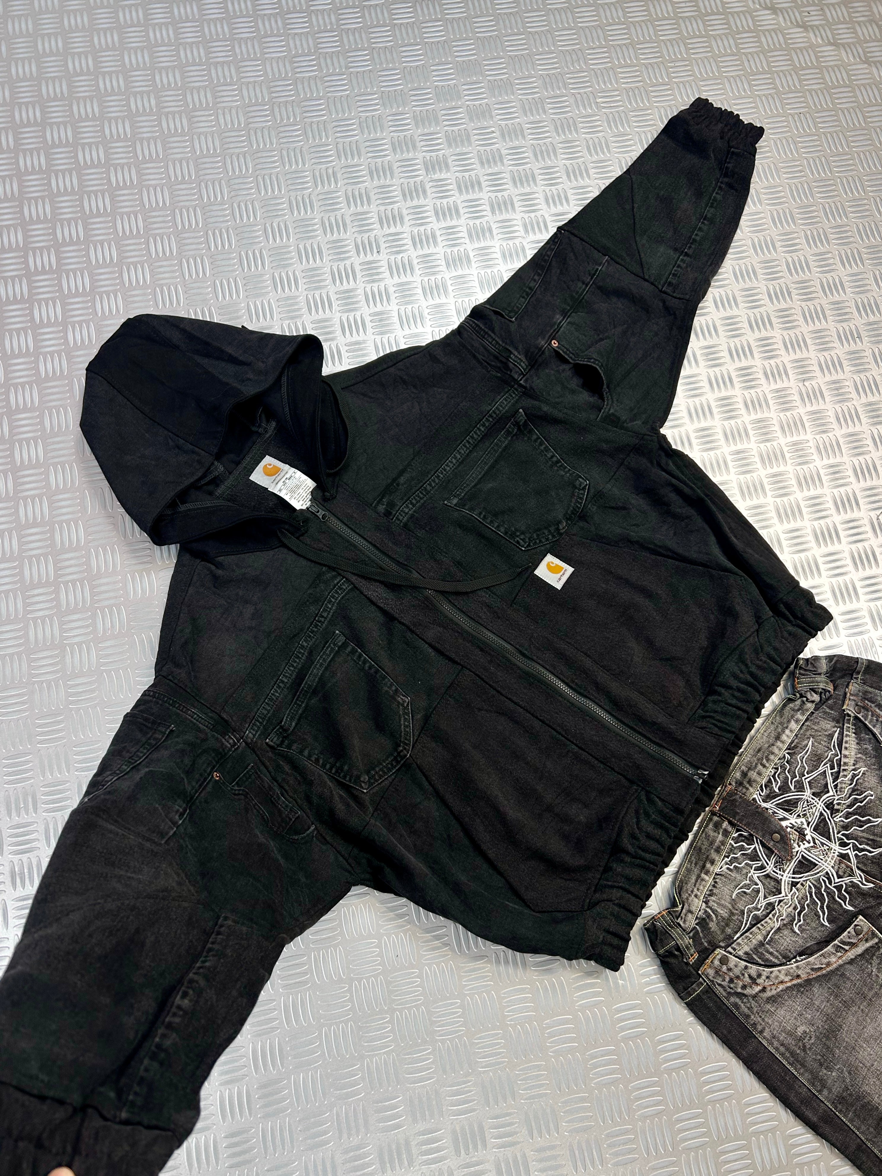 handmade hooded carhartt jacket upcycled (L)
