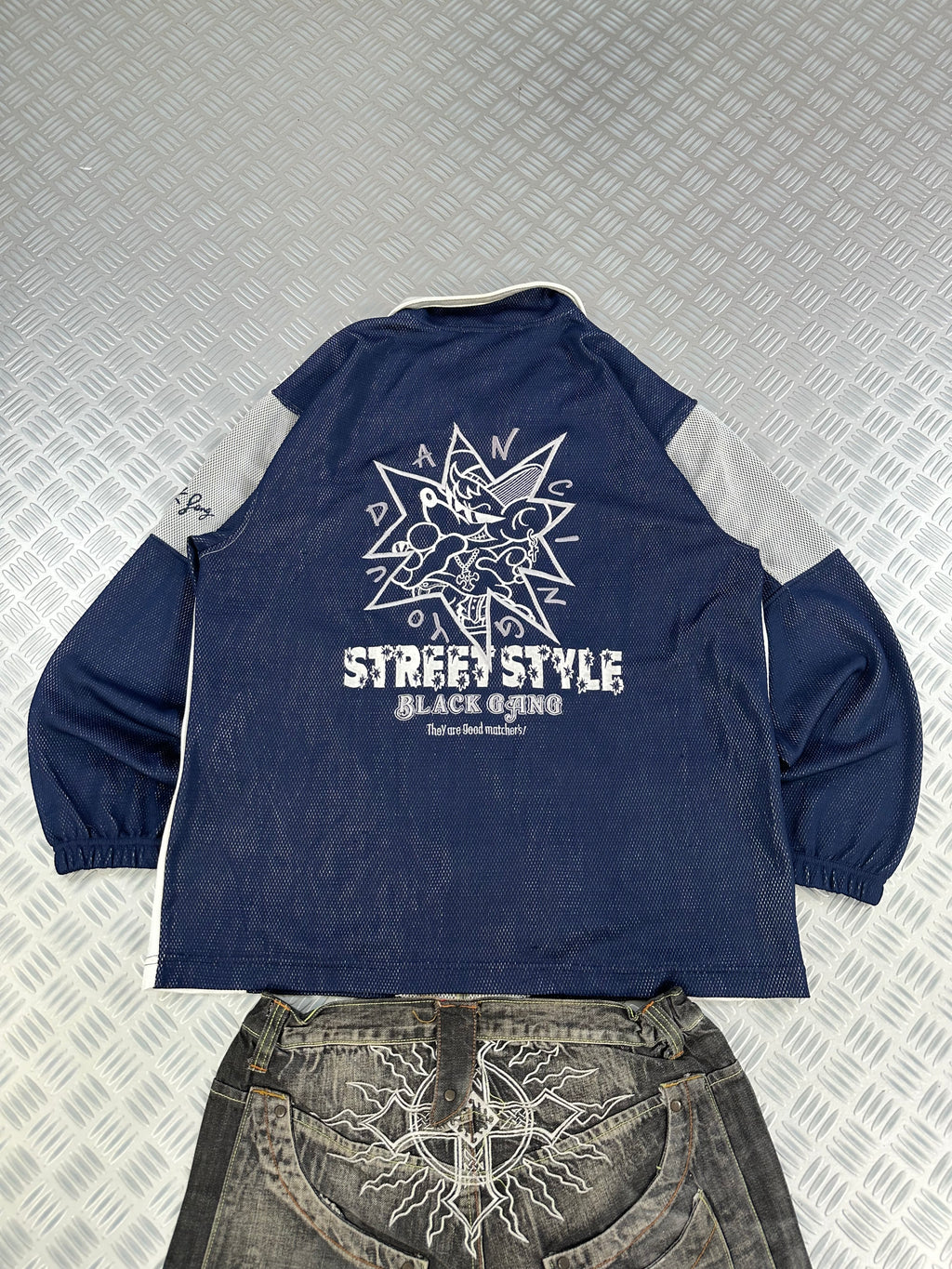 Black gang japanese jacket vintage 2000's